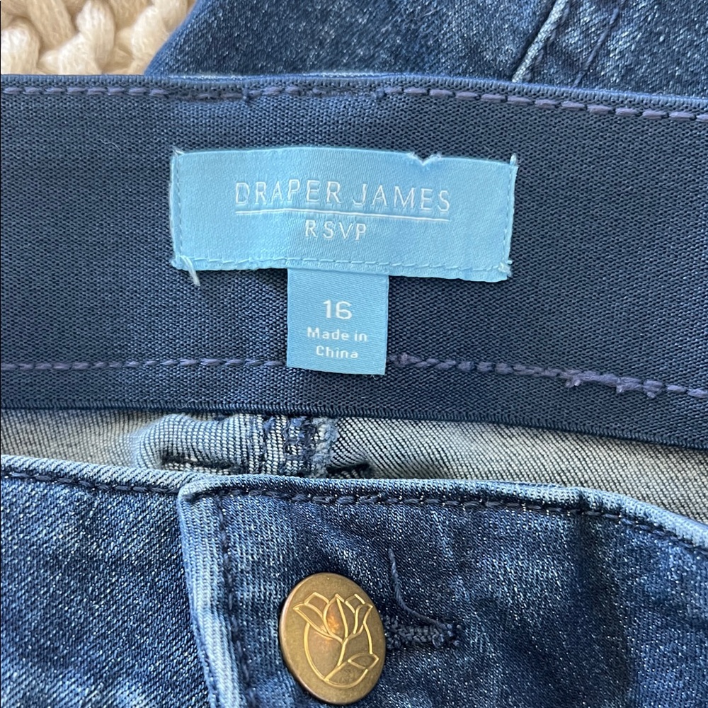 Draper James Indigo Wide Leg Crop Denim Jeans - Picture 2 of 5